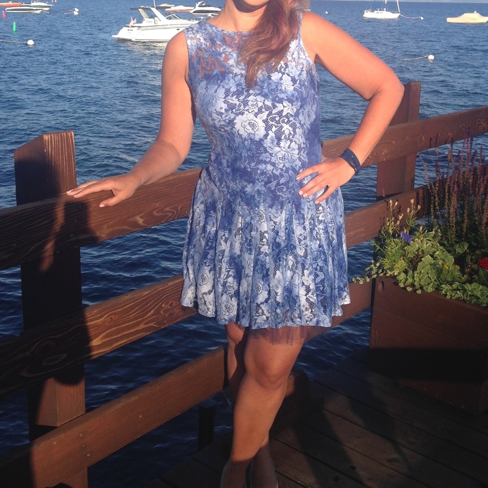 Beautiful blue lace Betsey Johnson dress